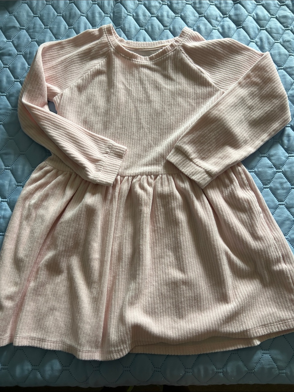 Cat & Jack Light Pink Ribbed Long Sleeve Dress